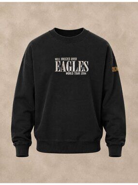 Eagles Hell Freezes Over World Tour 1994 Crewneck Sweatshirt Black Vintage Style